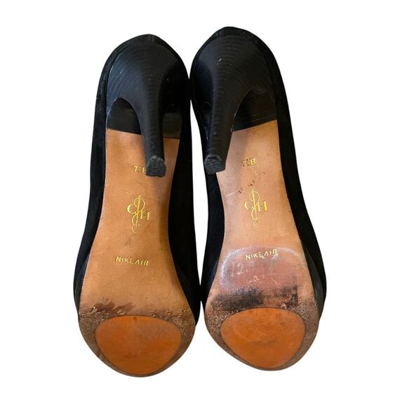 Cole Haan 7.5 Lainey Air Suede Pumps Almond Toe Heels Classic Comfort Black EUC! - Picture 6 of 6